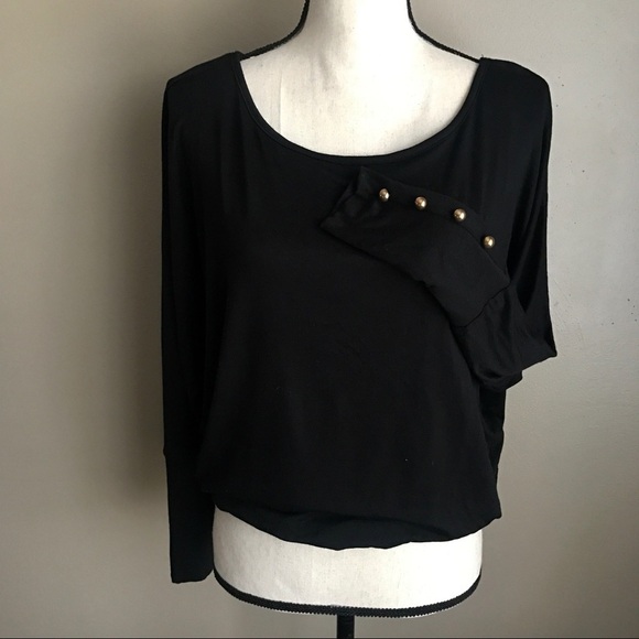 [Arden B] Black Scoop Neck Blouse - Picture 2 of 3